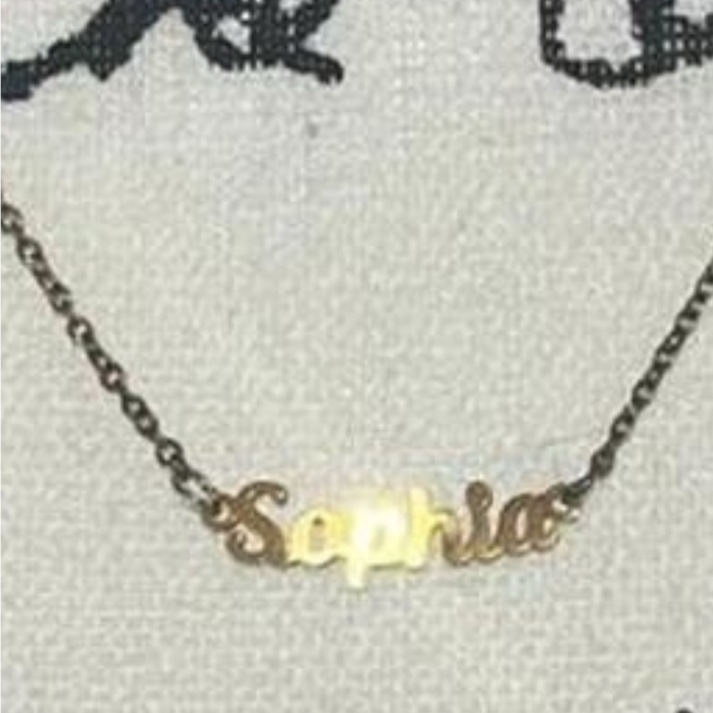 Small Sophia minimalist personalized necklace gold colored adjustable chain